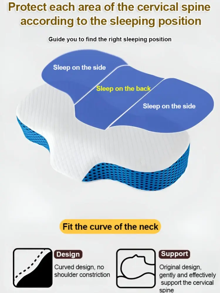 Memory Foam Bedding Pillow Neck Protection Bow Shaped Sleeping Pillows Support Head Orthopedic Relax Health Cervical Neck