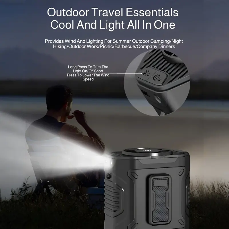 Waist-mounted Fan M360 High Speed Waist Wearable Fan Portable Outdoor Waist-mounted Electric Fan with Charging  Lighting Functio
