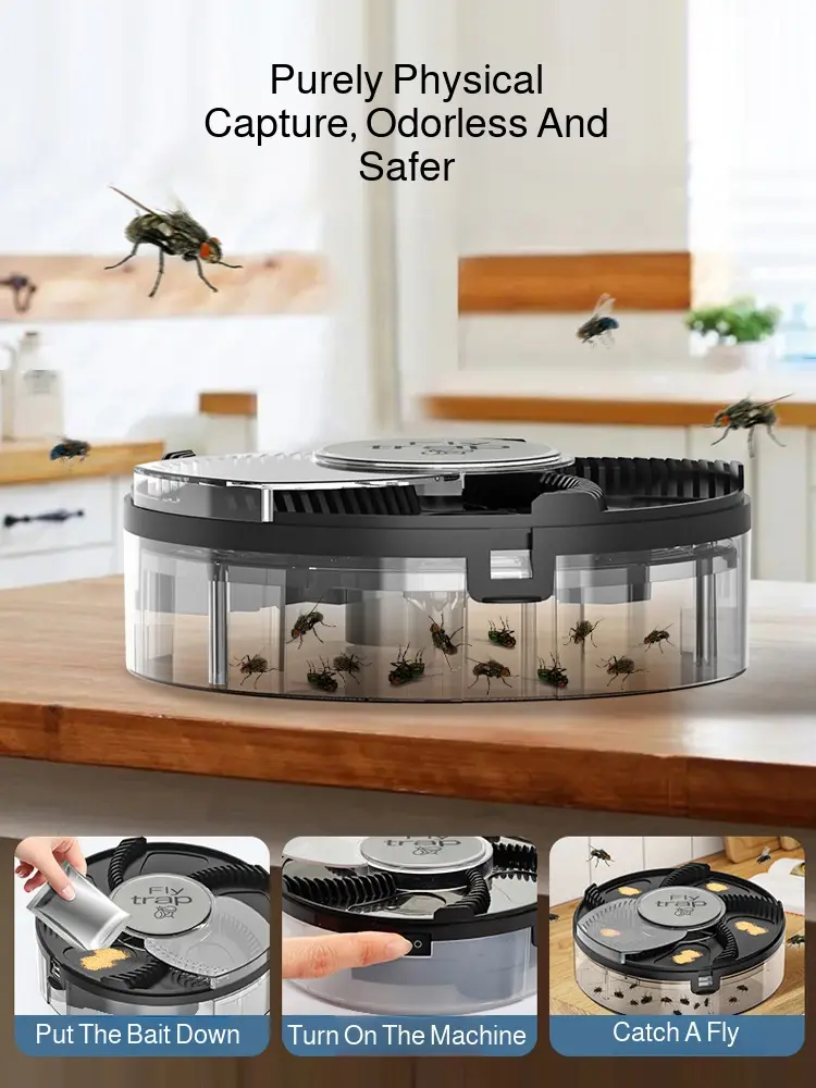 Fly Trap Fully Automatic Silent Fly Trap Bait Trap  Fly Trap Kitchen Automatic Pest Catcher Removable Insect Pest Catcher
