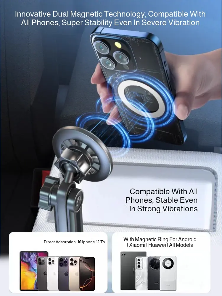 Car 2-1 Magnetic Mobile Phone Holder Cup Holder Magnetic Mobile Phone Holder Vertical Horizontal Rotation Universal Drink Holder