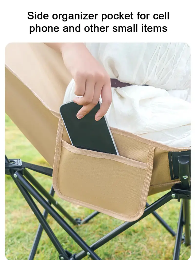 Camping Portable Recliner Mop Legs Outdoor Folding Chair Moon Recliner Loadbearing Backrest Chair 3 Position Adjustable Chair