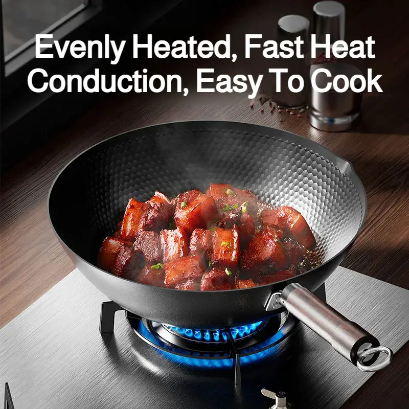 Uncoated Iron Skillet Flat Healthy Frying Pan Dragon Scale Stainless Steel Frying Pan Universal Stovetop Skillet Flat Frying Pan