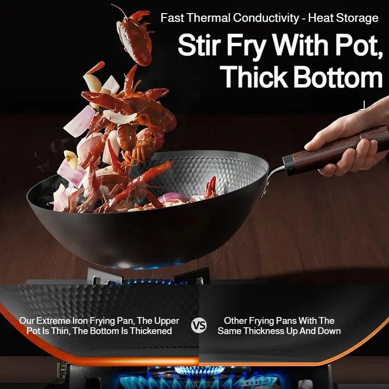 Uncoated Iron Skillet Flat Healthy Frying Pan Dragon Scale Stainless Steel Frying Pan Universal Stovetop Skillet Flat Frying Pan