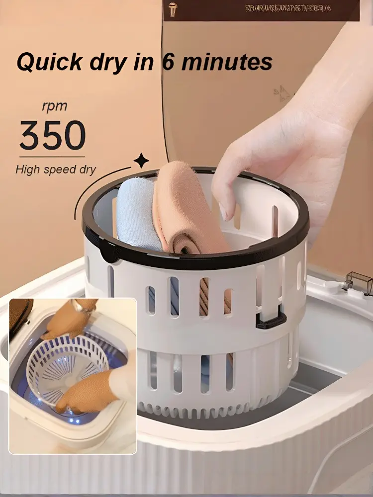 12L Large Capacity Fully Automatic Mini Folding Washing Machine Mini Washing Machine with Spin-dry Function Portable Washing