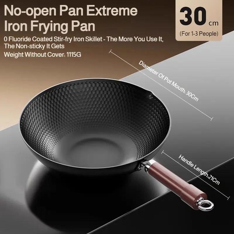 Uncoated Iron Skillet Flat Healthy Frying Pan Dragon Scale Stainless Steel Frying Pan Universal Stovetop Skillet Flat Frying Pan