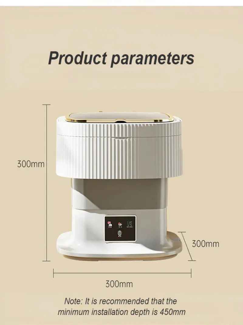 12L Large Capacity Fully Automatic Mini Folding Washing Machine Mini Washing Machine with Spin-dry Function Portable Washing
