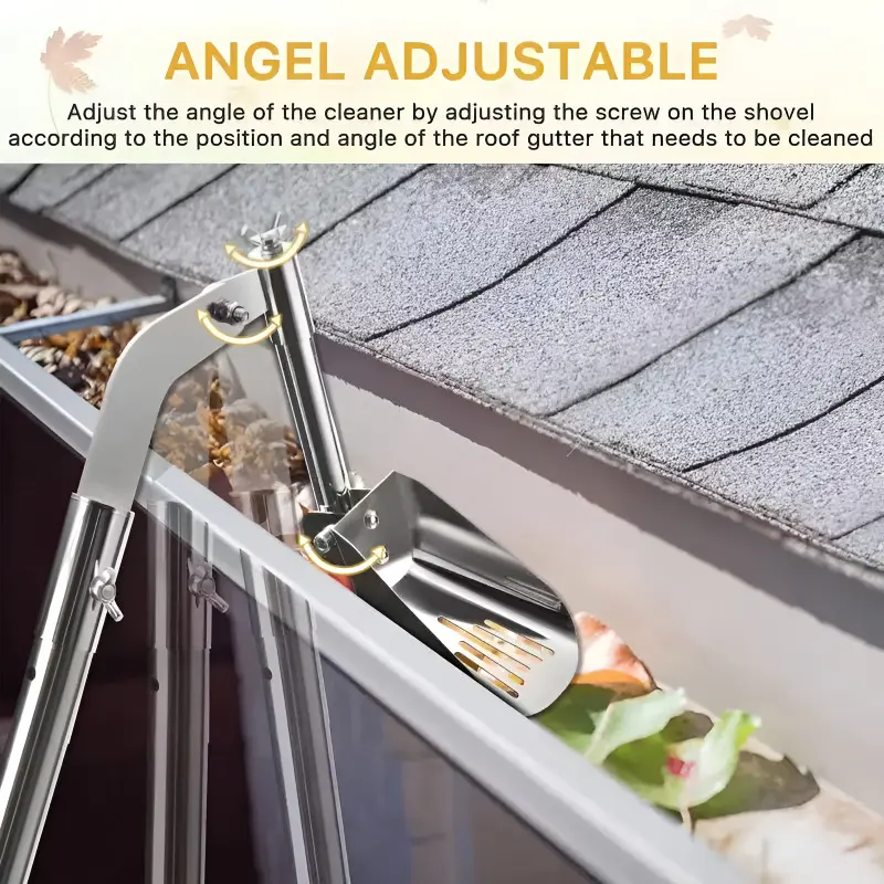Gutter Cleaning Shovel Aluminum Alloy Roof Gutter Tools Gardening Eaves Shovel Rainy Day Household Drainage Tools Cleaning Shove