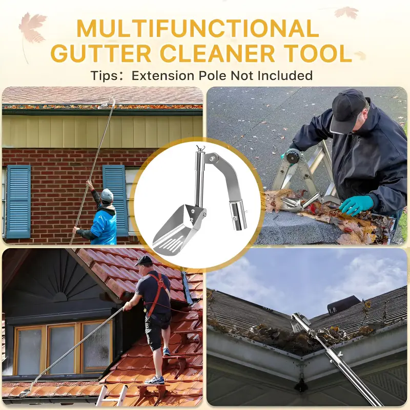 Gutter Cleaning Shovel Aluminum Alloy Roof Gutter Tools Gardening Eaves Shovel Rainy Day Household Drainage Tools Cleaning Shove