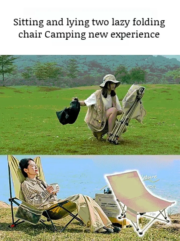 Portable Folding Chair Moon Short Feet DualPurpose Camping Portable