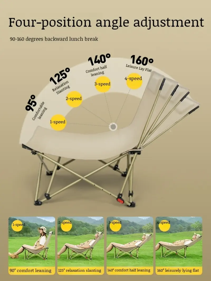 Portable Folding Chair Moon Short Feet DualPurpose Camping Portable