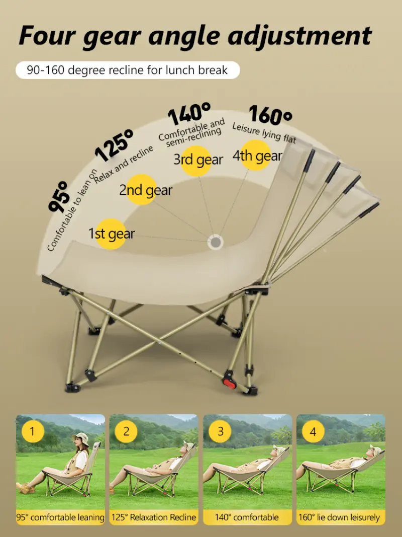 Portable Folding Chair Moon Short Feet DualPurpose Camping Portable