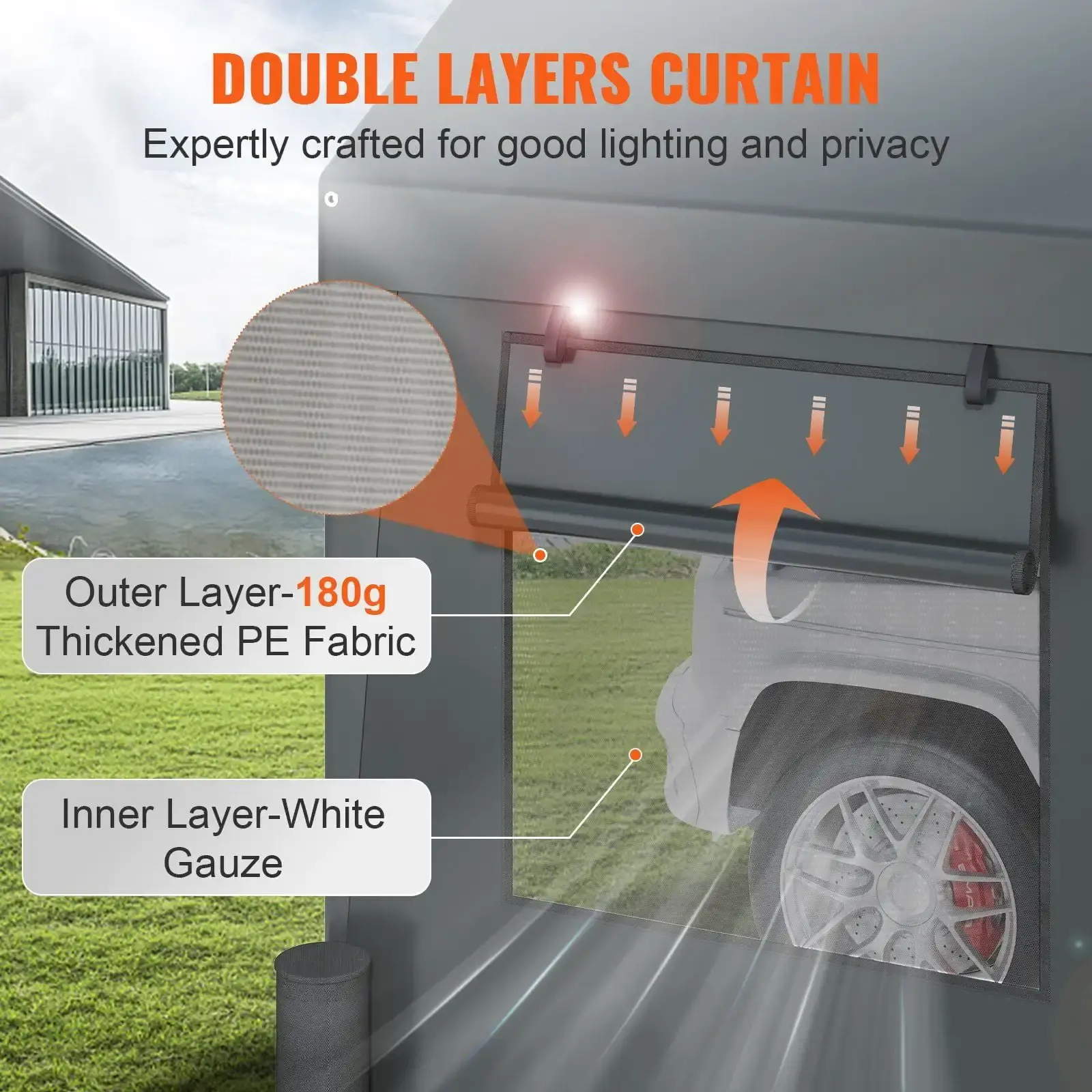 Carport, Heavy Duty 10x20ft Car Canopy, Outdoor Garage Shelter with Removable Sidewalls, Roll-up Ventilated Windows & Door