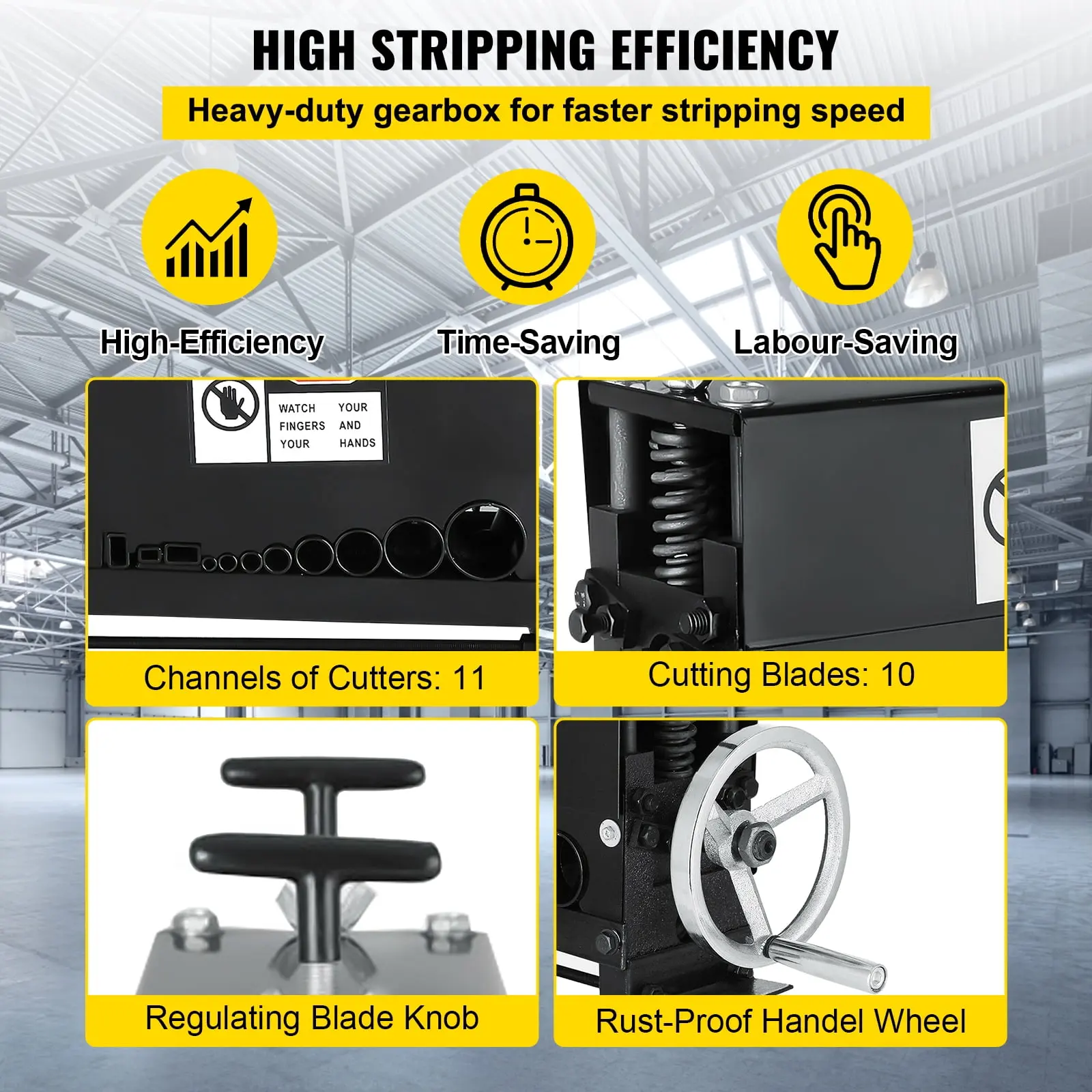 Cable Wire Stripping Machine 1.5mm-20mm Wire Stripping Machine 10 Channels
