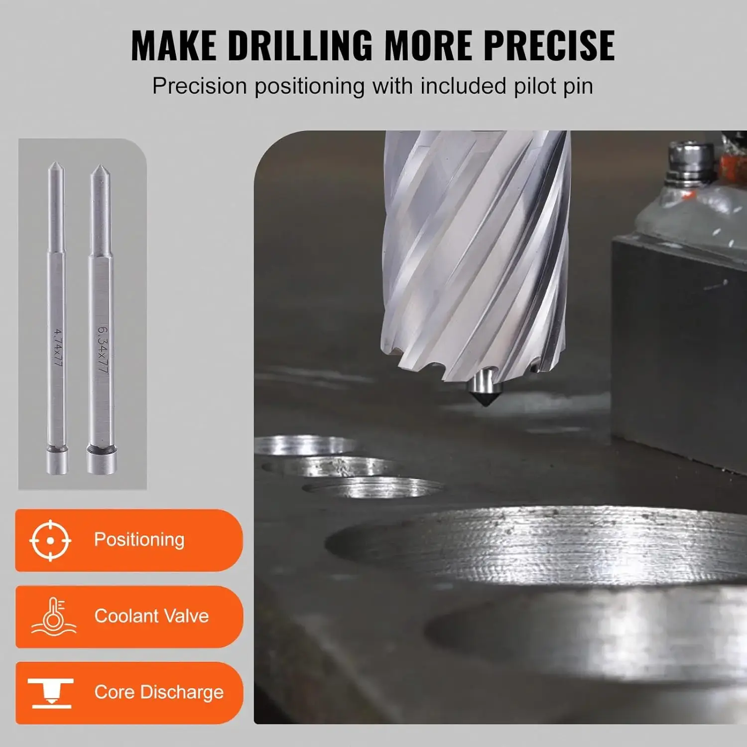 Annular Cutter Set, 13 pcs Weldon Shank Mag Drill Bits, 1" Cutting Depth, 7/16" to 1-1/16" Cutting Diameter