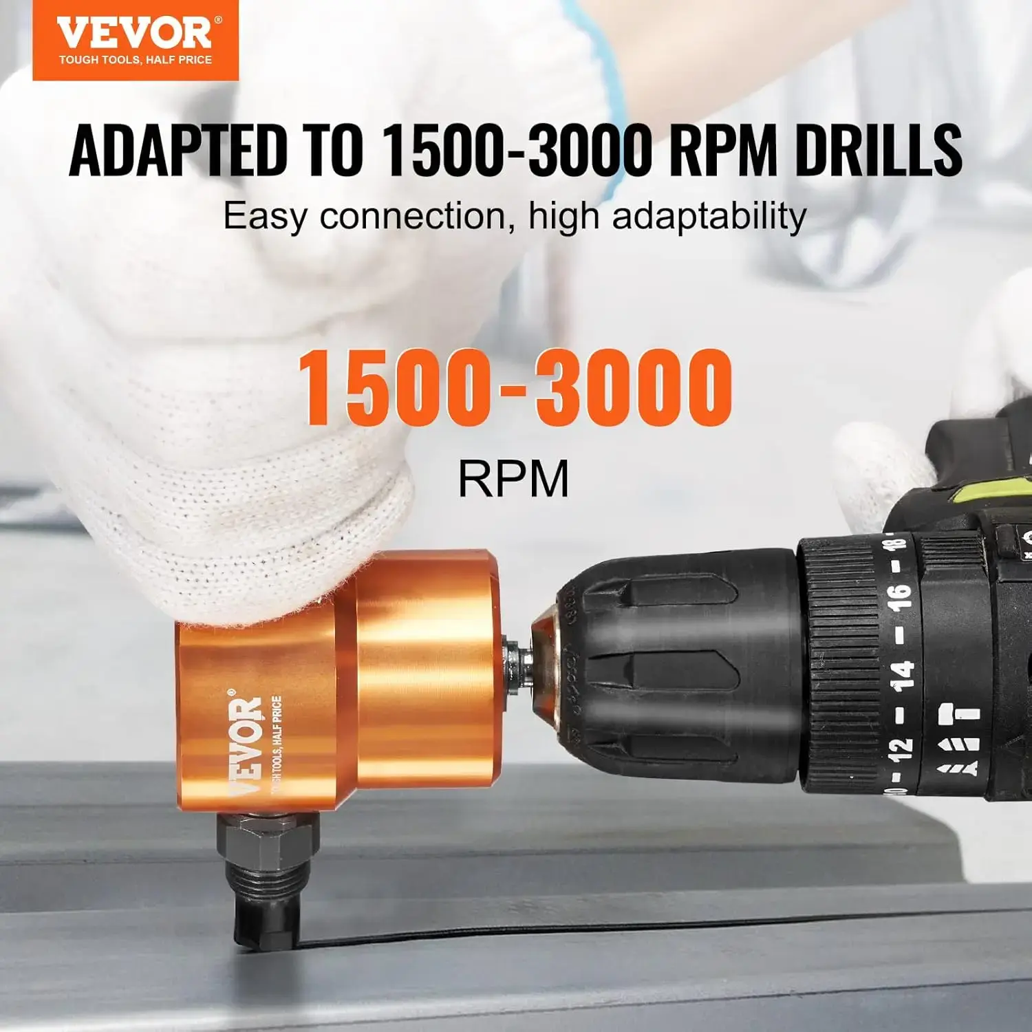Double Head Sheet Metal Nibbler Cutter, 360 Degree Metal Nibbler Drill Attachment with Extra Punch and Die