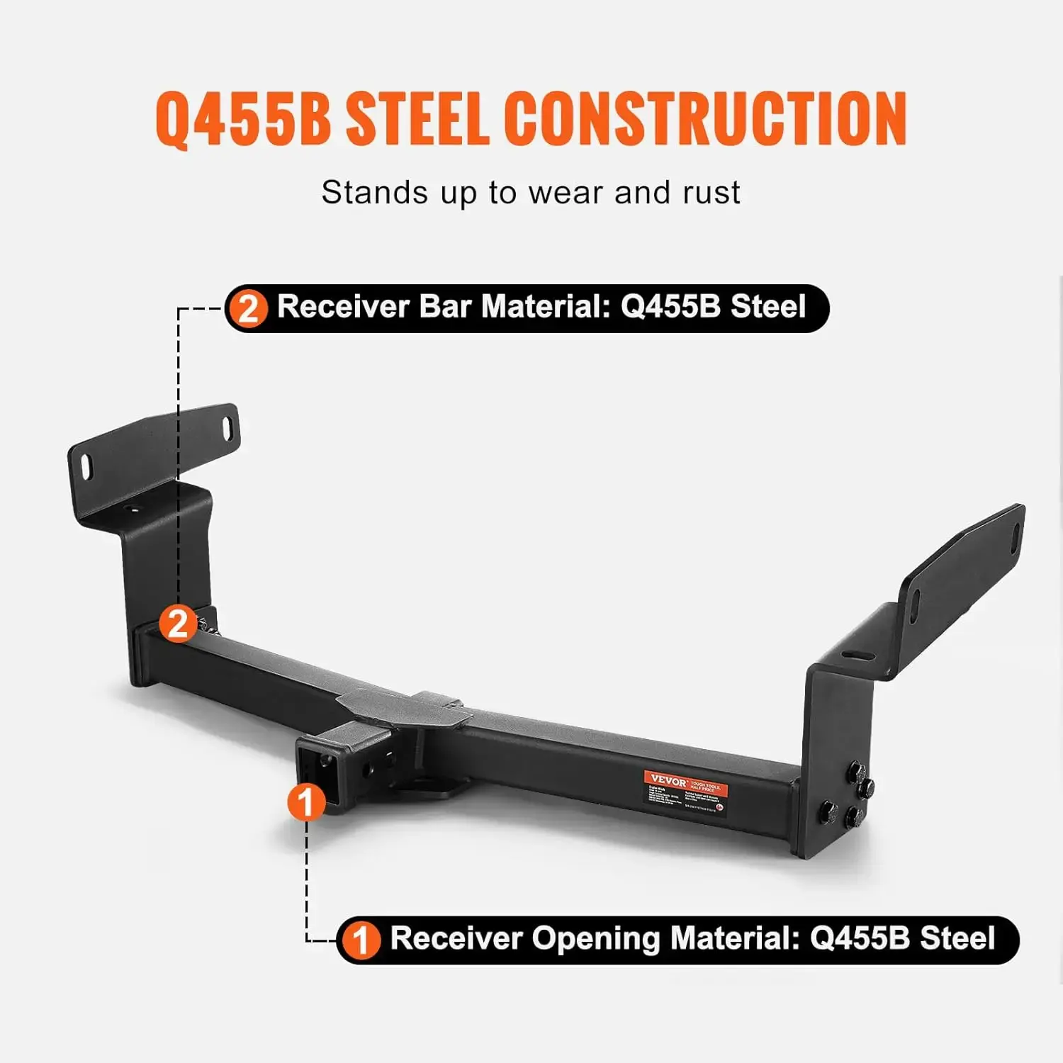 Class 3 Trailer Hitch, 2-Inch Receiver, Q455B Steel Tube Frame, Compatible with 2019-2023 Toyota RAV4, 6000 lbs