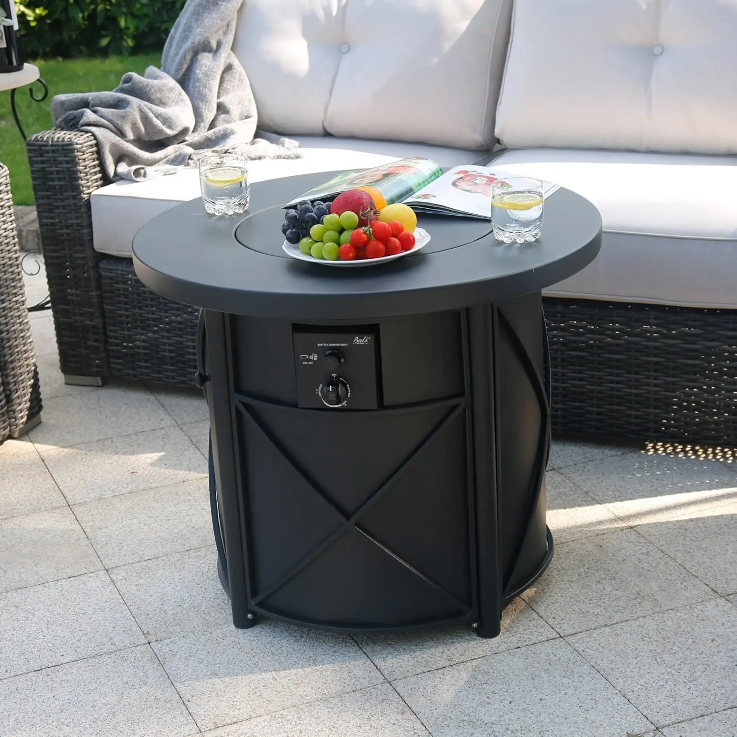 50000 BTU Propane Fire Pit for Outdoor, 30 in Fire Pit Table Outdoor, Round Firepits for Outside Backyard, Patio