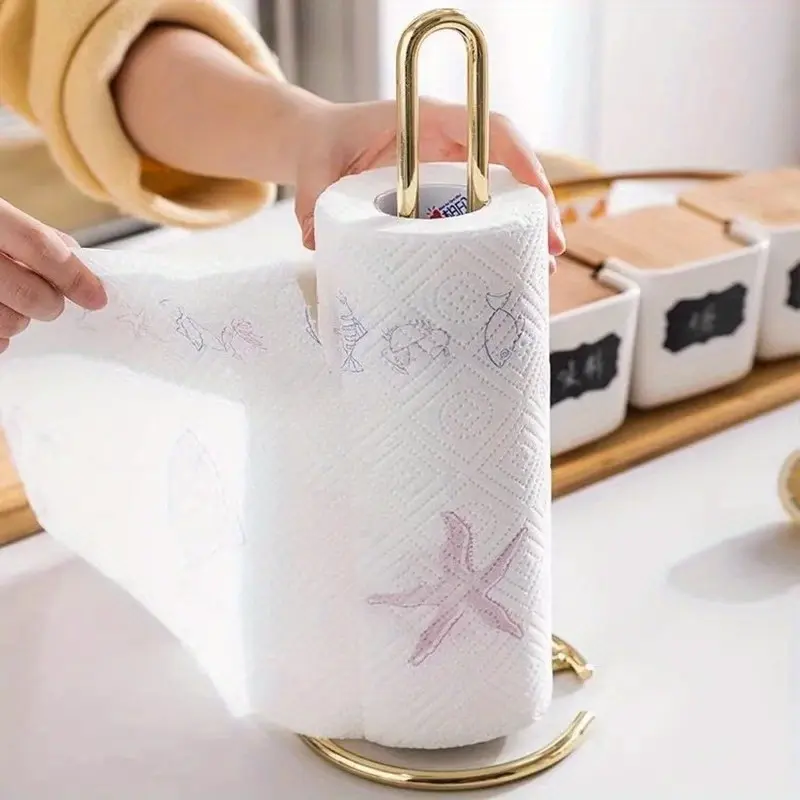 Stainless Steel Kitchen Roll Paper Towel Holder Bathroom Tissue Stand Dining Table Vertical Napkins Rack Kitchen Storage Shelf