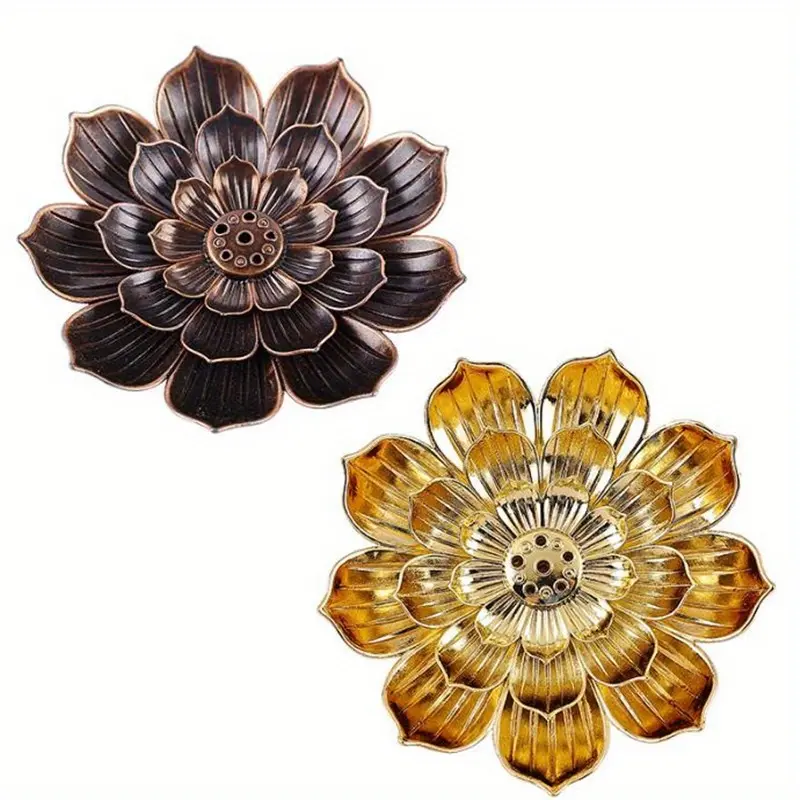 Alloy Incense Burner Stick Holder Buddhism Lotus Line Incense plate Sandalwood Coil Base Temples Yoga Studios Home Decoration