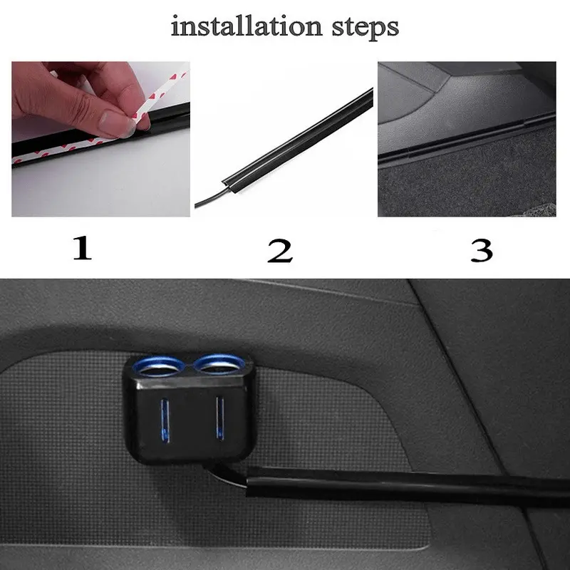 4pcs Car charging data cable arrangement harness Car Interior Cable Line Sleeve Protector Universal Hidden Wire Cover