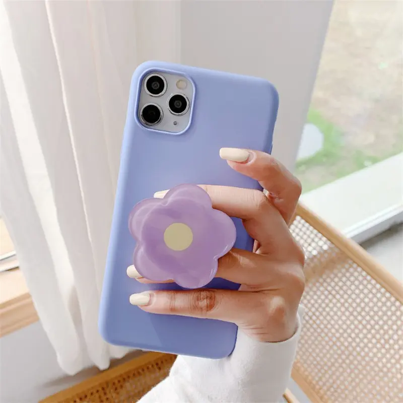 Korea Cute Glossy Colorful Flowers Phone Grip Tok Griptok Holder Ring For iPhone 14 Accessories Lovely Phone Stand Socket Holder