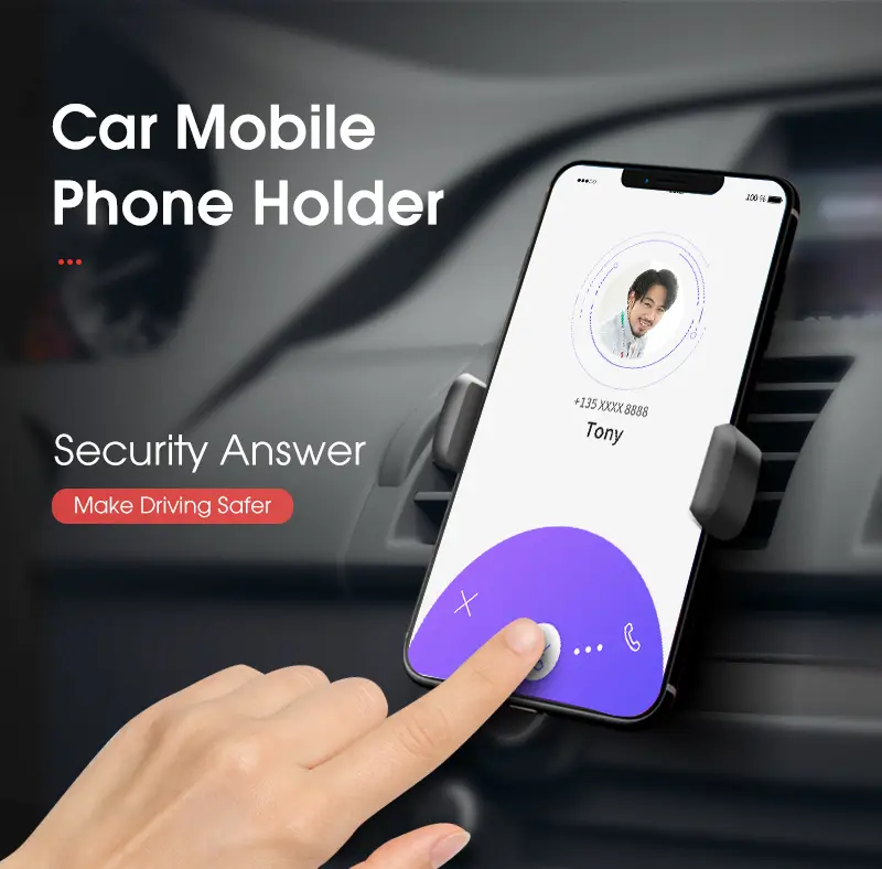 Car Phone Holder Car Air Outlet Mount Clip Interior Universal Mobile Holder ABS Car Mount Phone Support