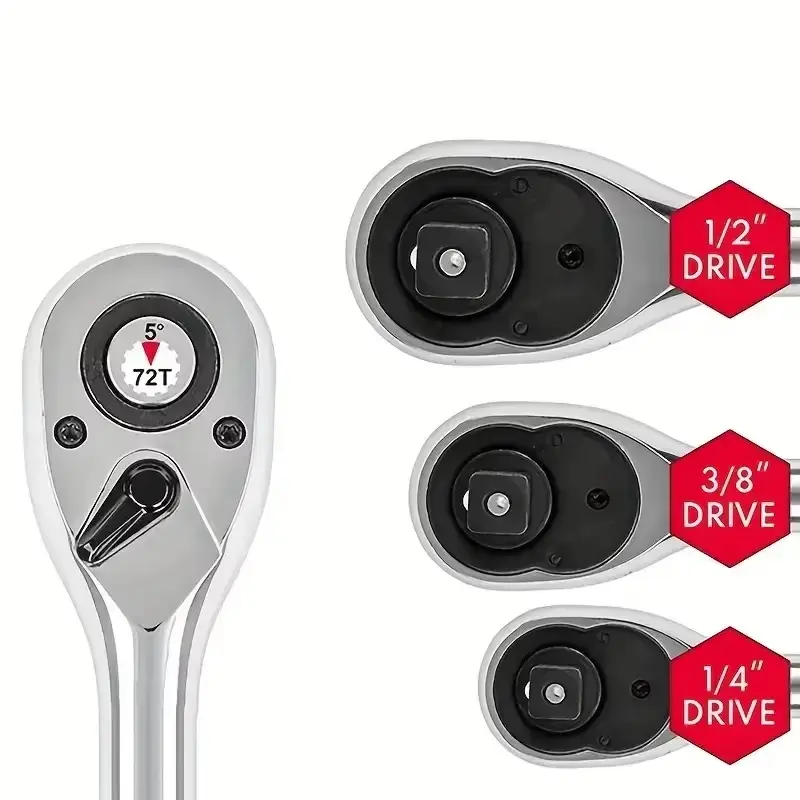 1pc 72 Teeth Quick Socket Ratchet Wrench 1/4 3/8 1/2 Mini Spanner Two-way Horns Short Handle Repair Hand Tool For Mechanics Work