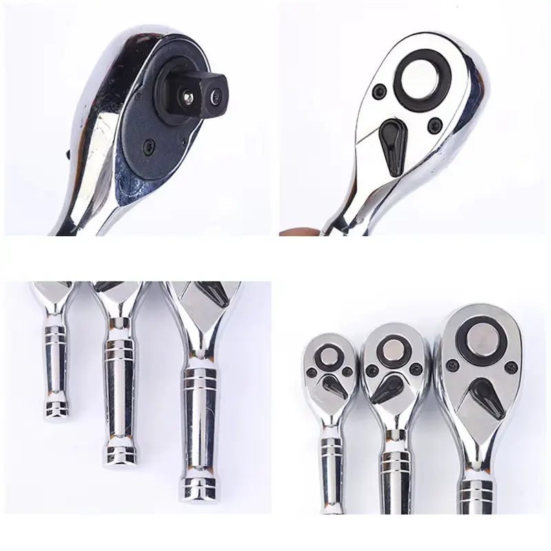 1pc 72 Teeth Quick Socket Ratchet Wrench 1/4 3/8 1/2 Mini Spanner Two-way Horns Short Handle Repair Hand Tool For Mechanics Work