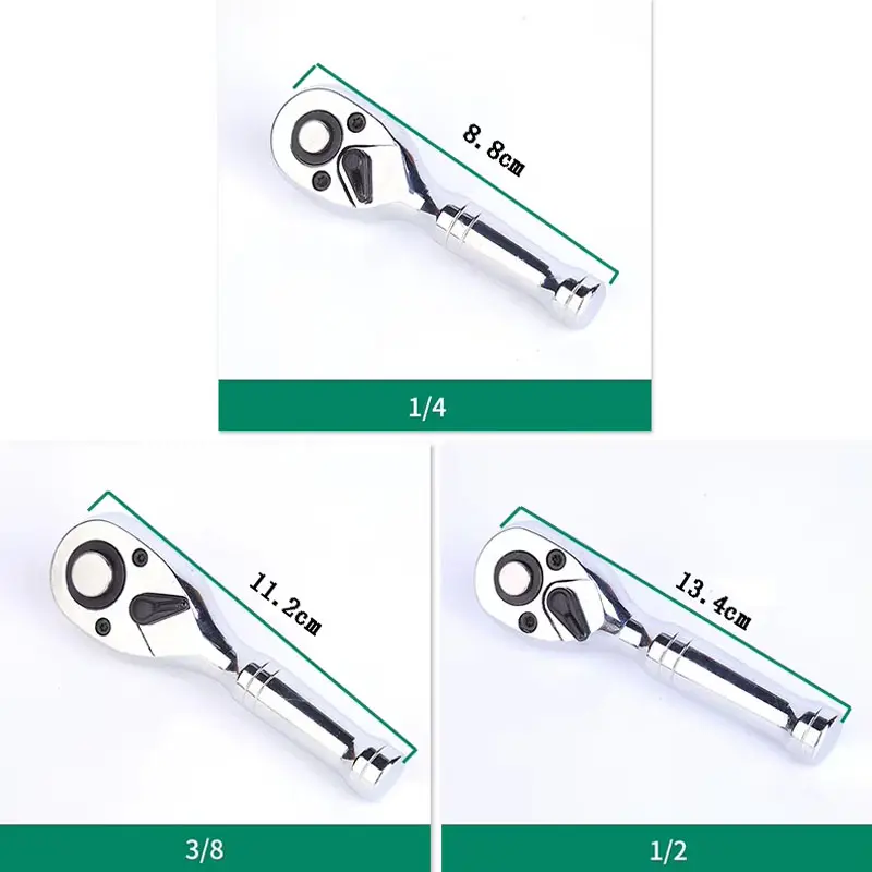 1pc 72 Teeth Quick Socket Ratchet Wrench 1/4 3/8 1/2 Mini Spanner Two-way Horns Short Handle Repair Hand Tool For Mechanics Work