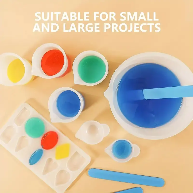 1 Set Epoxy Resin Silicone Measuring Cups And Stir Sticks For DIY Crafts Wax Casting Epoxy Resin Molds Jewelry Making Tools Kit