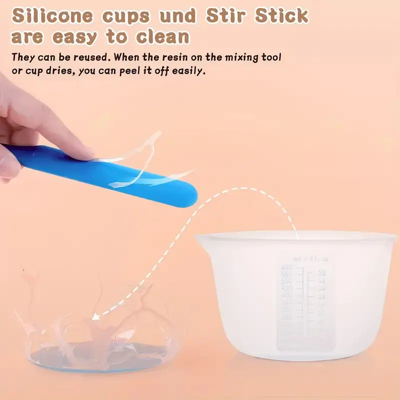 1 Set Epoxy Resin Silicone Measuring Cups And Stir Sticks For DIY Crafts Wax Casting Epoxy Resin Molds Jewelry Making Tools Kit
