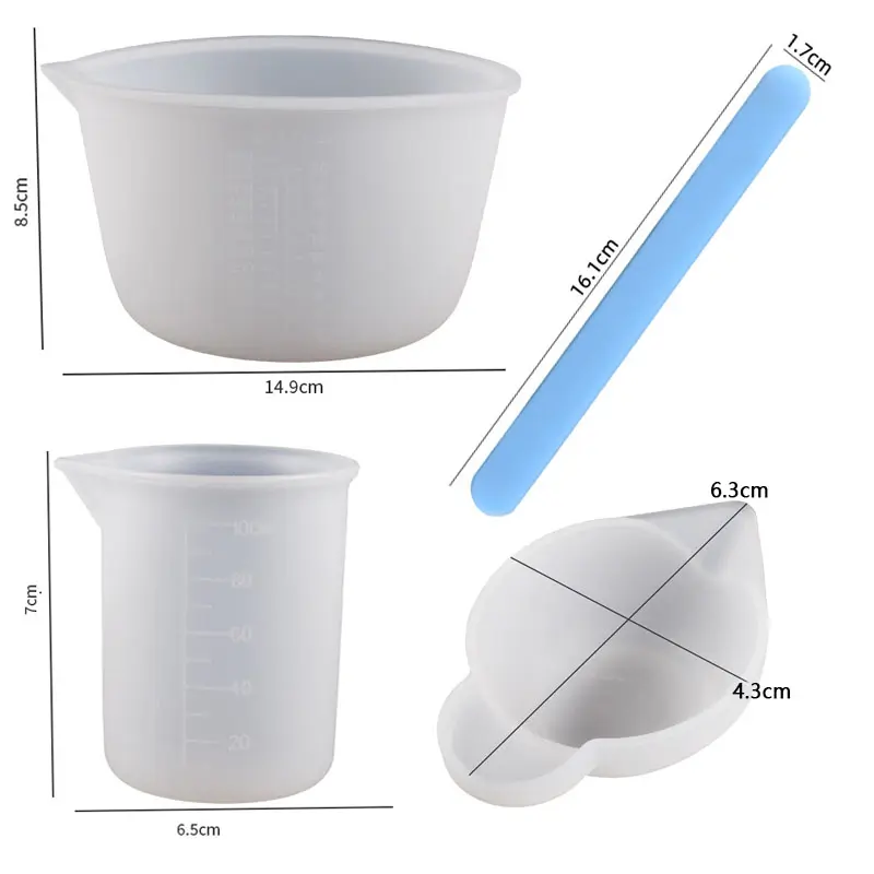 1 Set Epoxy Resin Silicone Measuring Cups And Stir Sticks For DIY Crafts Wax Casting Epoxy Resin Molds Jewelry Making Tools Kit