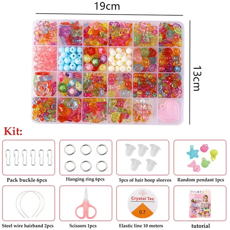 1 Set 24 Grid DIY Bracelet Making Kit Handmade Beads Toys For Children With Accessories Necklace Jewelry Making Creative Toys