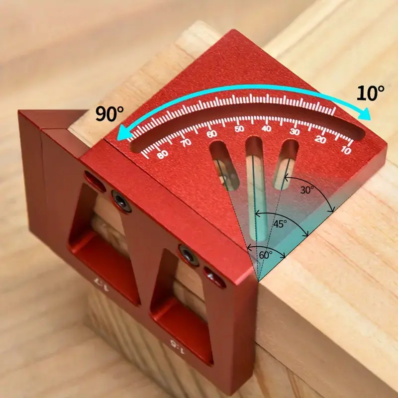 1pc Aluminum Alloy 3D Angle Marking Ruler Multifunctional Woodworking Measuring Tool 45° 90° Carpentry Measuring Auxiliary Tools