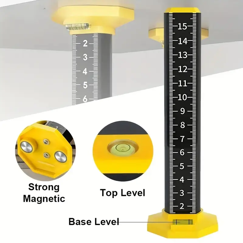 1pc Aluminum Alloy Ceiling Floor Tile Leveling And Positioning Ruler With Magnetic Special Drop Ceiling Installation Tools