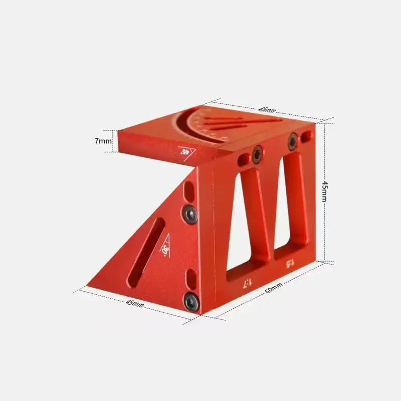 1pc Aluminum Alloy 3D Angle Marking Ruler Multifunctional Woodworking Measuring Tool 45° 90° Carpentry Measuring Auxiliary Tools