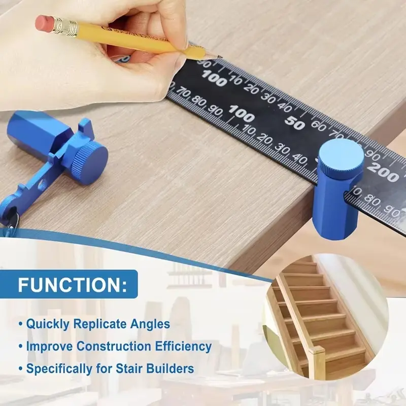 1pc Stair Gauge Square Auxiliary Clamp Aluminium Alloy Tall Stair Gauges For Stair Layout And Rafter Framing Woodworking Tools
