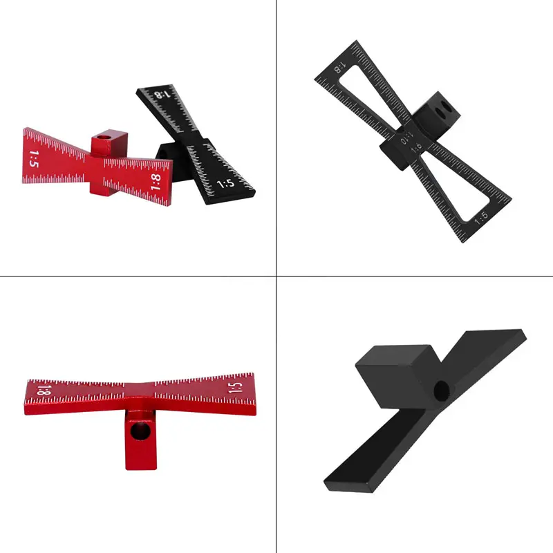 1pc Aluminum Alloy Woodworking Dovetail Marker Template 1:5 & 1:8 Wood Joint Gauge With Scale Dovetail Guide Tool Carpentry Tool