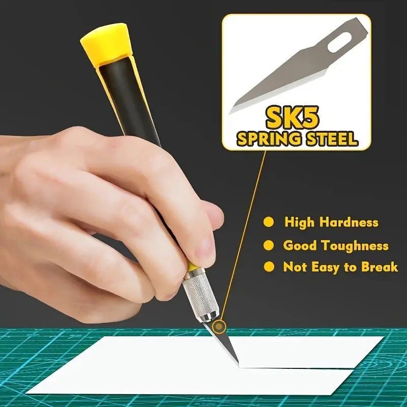 30pcs/Set Paper Cuttings Carving Knife Precision SK5 Blade TPR Non-slip Handle With Replacement Blades DIY Hand Tools Kits