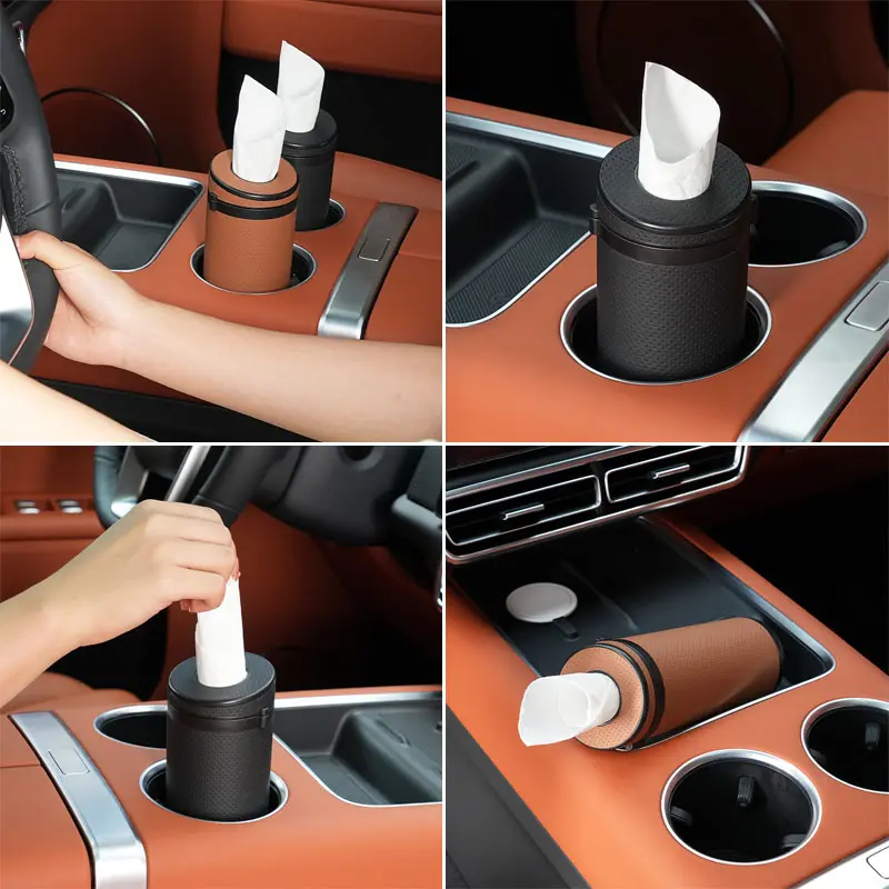 1pc Multifunction Car Tissue Box Storage Holder Auto Round Paper Tube Dispenser Safety Broken Window Auto Interior Accessories