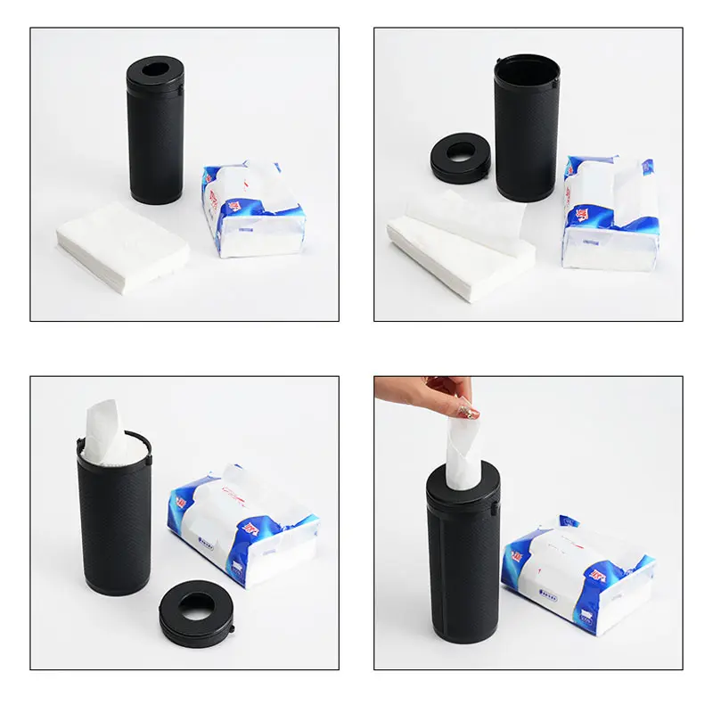 1pc Multifunction Car Tissue Box Storage Holder Auto Round Paper Tube Dispenser Safety Broken Window Auto Interior Accessories