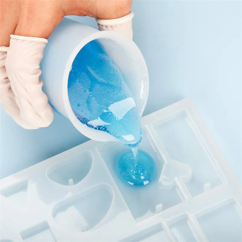 Silicone Measuring Cup Set 8.45oz & 3.38oz Stir Sticks Pipette Gloves For Epoxy Resin Mixing Jewelry Making Supplies Palette Cup