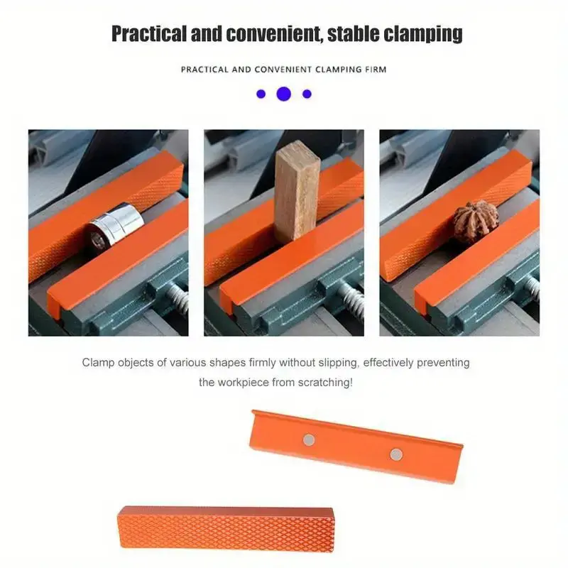 2pcs 4/6 Inch Twill Style Table Tiger Pliers Nylon Protective Strips With Magnetic Flat Mouth Table Pliers Anti-Collision Pads