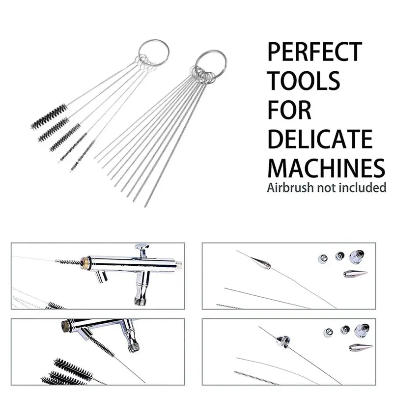 4pcs/Set Airbrush Cleaning Brush Auto Spray Gun Nozzle Cleaning Equipment Repair Tools Scrape Spray Needle & Brush Hand Tool