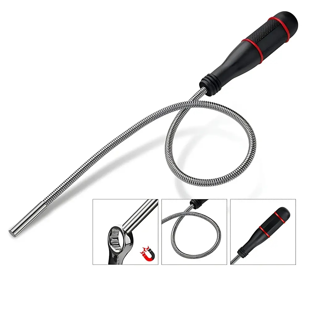 Flexible Magnetic Pickup Tool Bendable Snake Pickup for Auto Repair Tools, Auto Repair Tool Pickup Easy To Carry Hand Tools
