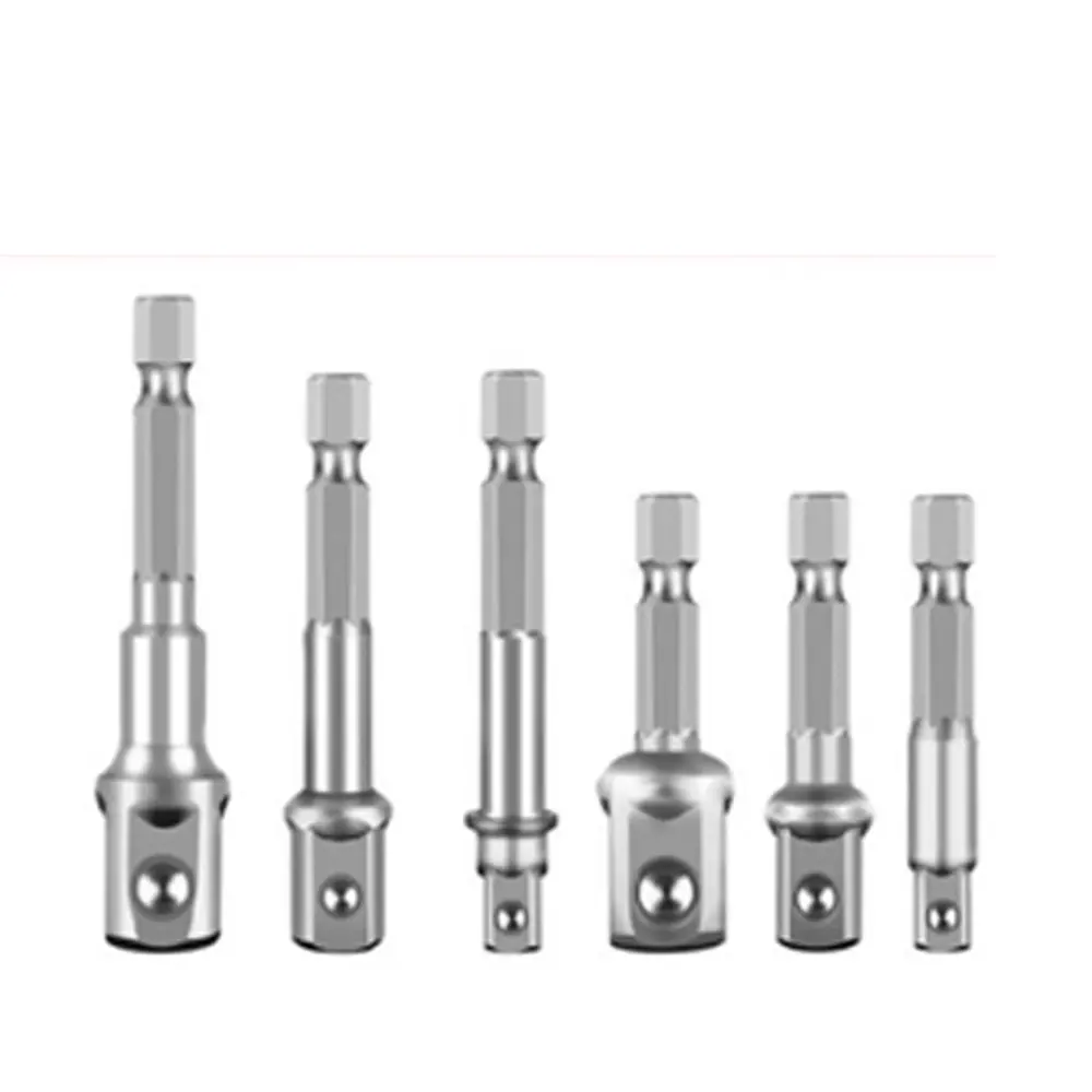 Chrome Vanadium Steel Socket Adapter Hex Shank to 1/4" 3/8" 1/2" Extension Drill Bits Bar Hex Bit Set Power Tools tightly Newest
