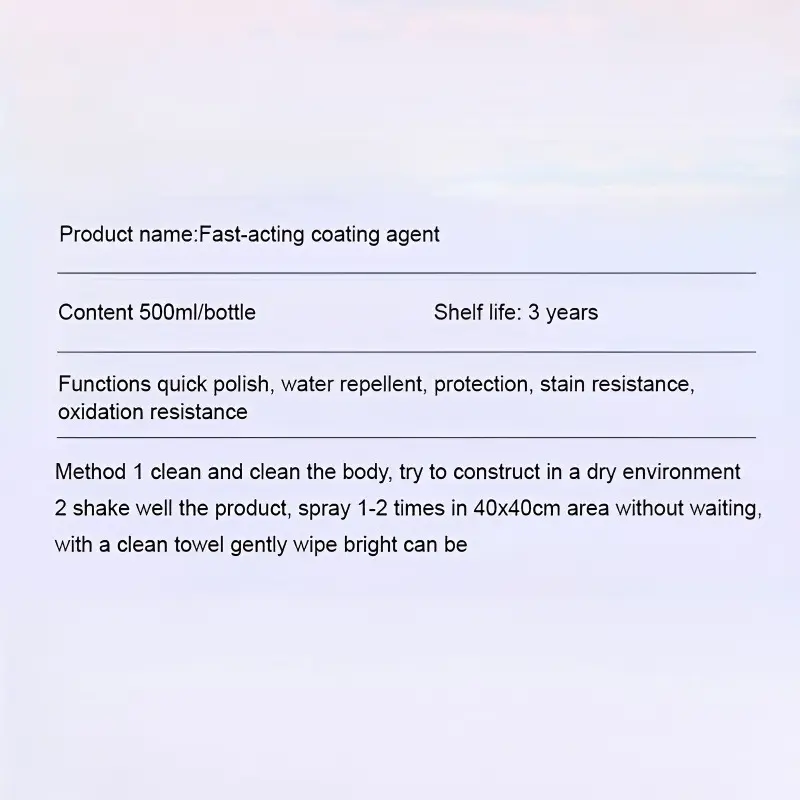 Car Paint Protection Spray Special Nano Body Spray Paint Quick Activation Coating Agent Car Paint