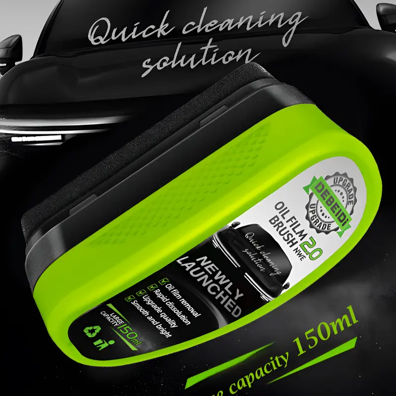 150ml Oil Film Remover Car Glass Antifreeze Oil Film Wipe Front Windshield Side Window Degreasing and Decontamination Coating