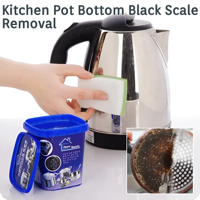 500/1000ml Stainless Steel Cleaning Cream Kitchenware Stain Dirt Cleaner Washing Pot Bottom Scale Pan Rust Removal Suitable Kitc