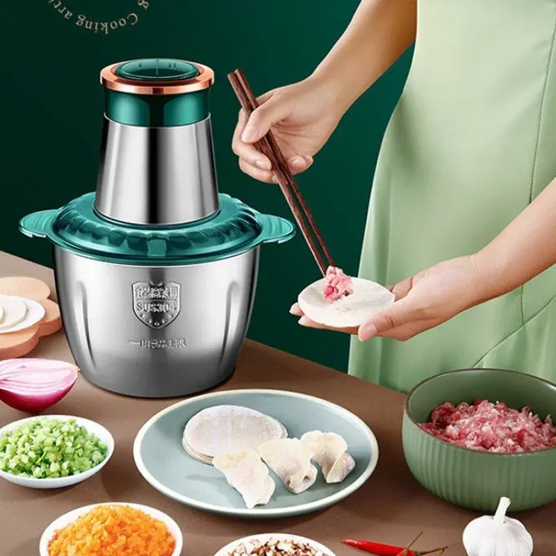 2L 304 Stainless Steel Electric Chopper Meat Grinder Mincer Food Processor Slicer Vegetable food chopper meat slicer machine